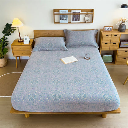 Vintage-Spannbettlaken aus reinem Baumwoll-Jacquard
