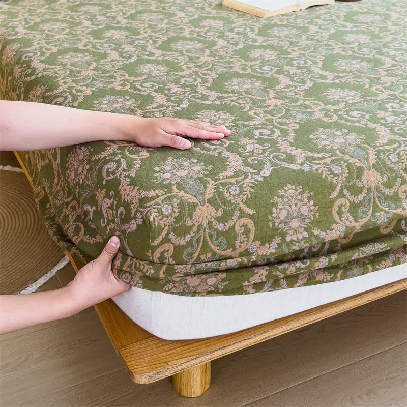 Elegantes Spannbettlaken aus Baumwollgaze im Vintage-Stil