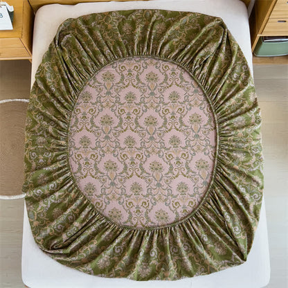 Elegantes Spannbettlaken aus Baumwollgaze im Vintage-Stil