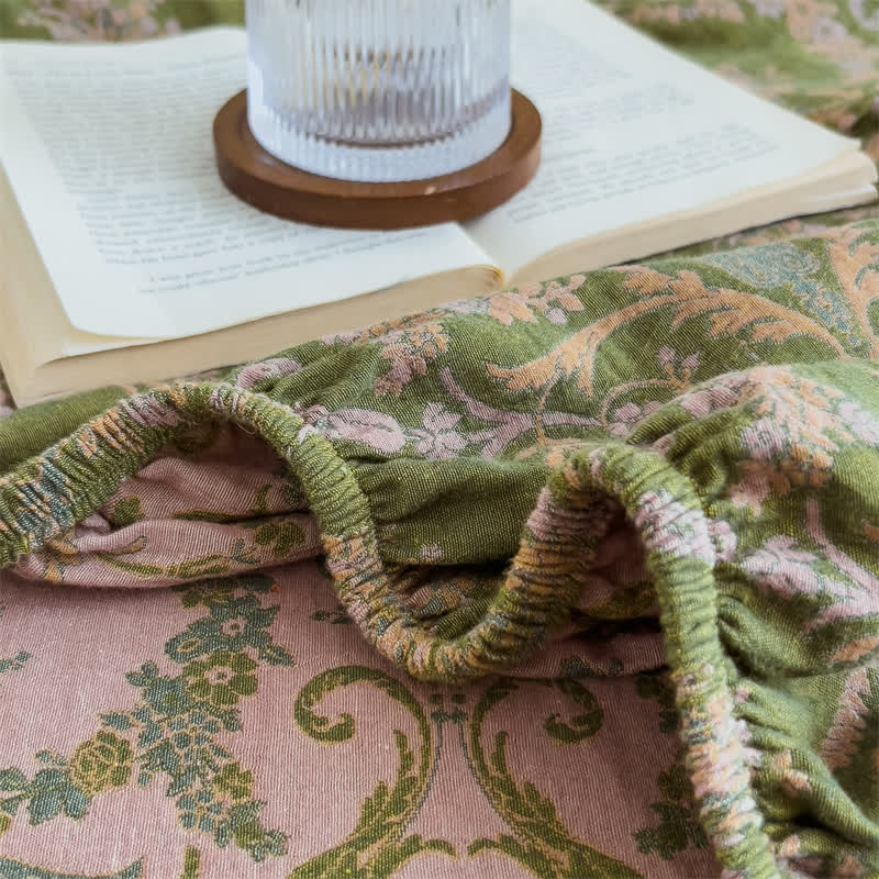 Elegantes Spannbettlaken aus Baumwollgaze im Vintage-Stil
