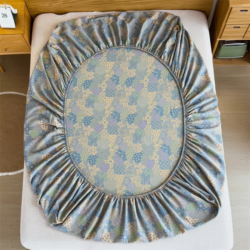 Elegantes Spannbettlaken aus Baumwollgaze im Jacquard-Stil