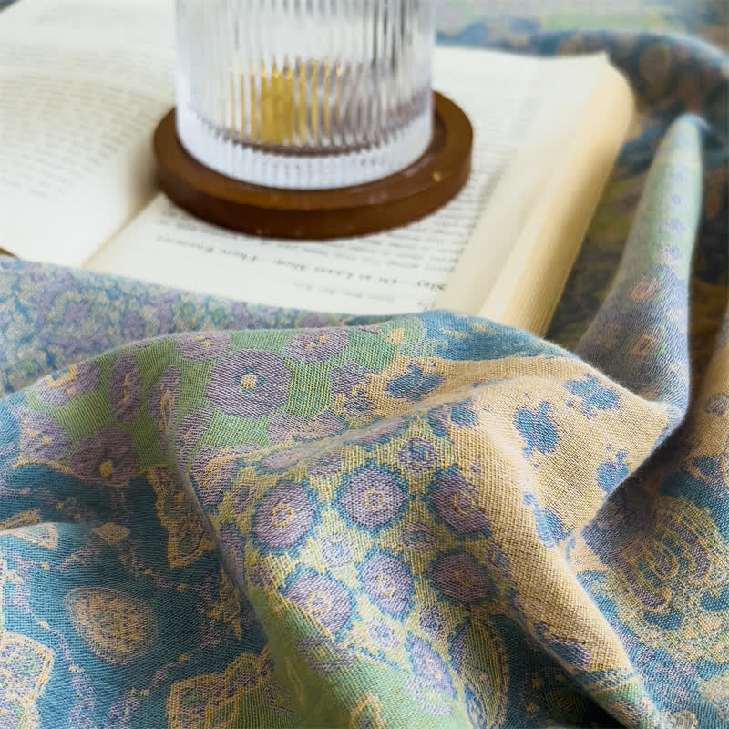Elegantes Spannbettlaken aus Baumwollgaze im Jacquard-Stil