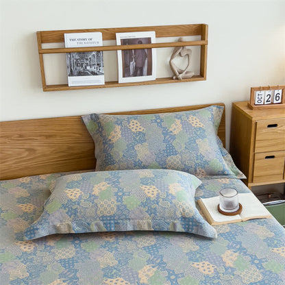 Elegantes Spannbettlaken aus Baumwollgaze im Jacquard-Stil