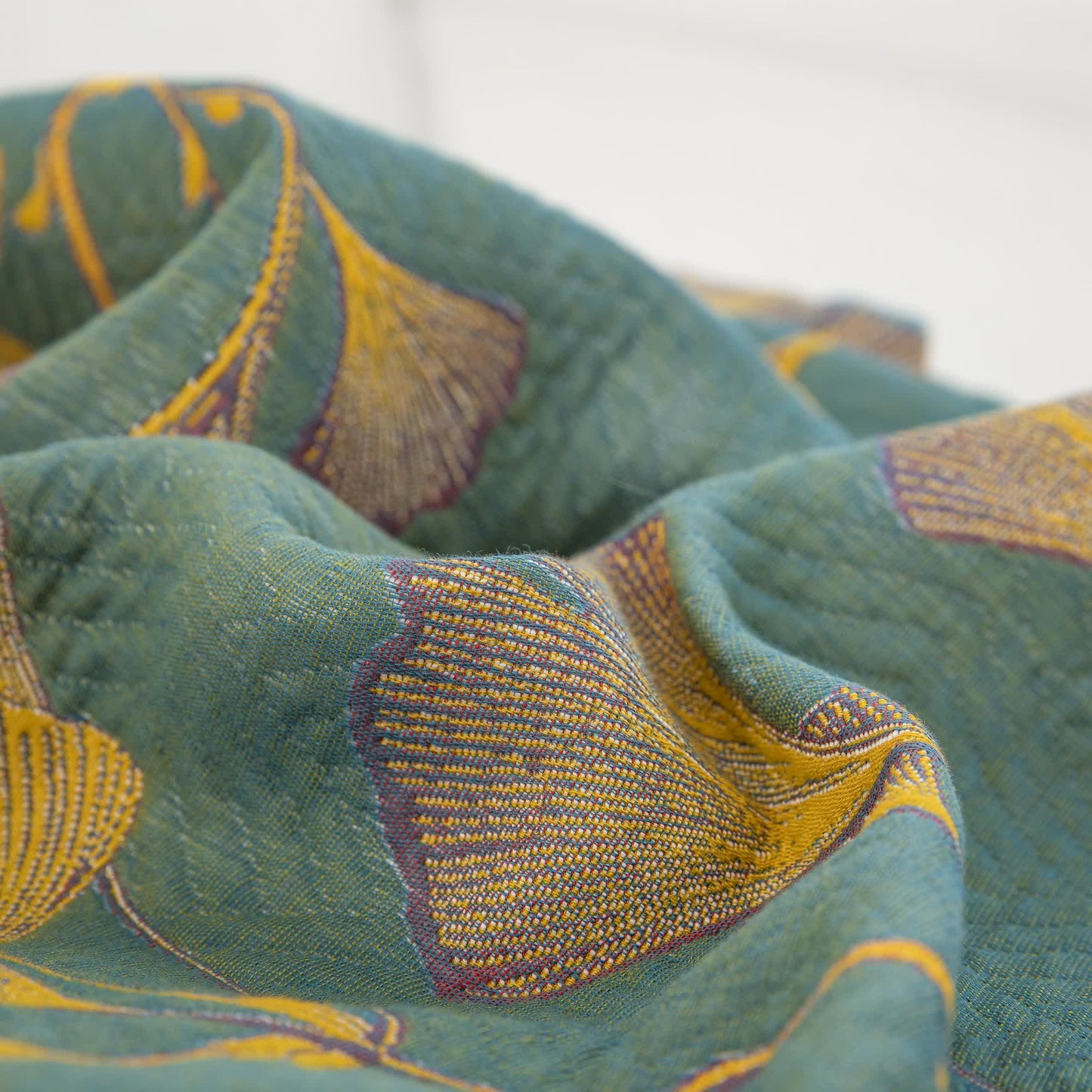 Kissenbezüge aus Baumwollgaze-Jacquard mit Ginkgoblättern (2 Stück)