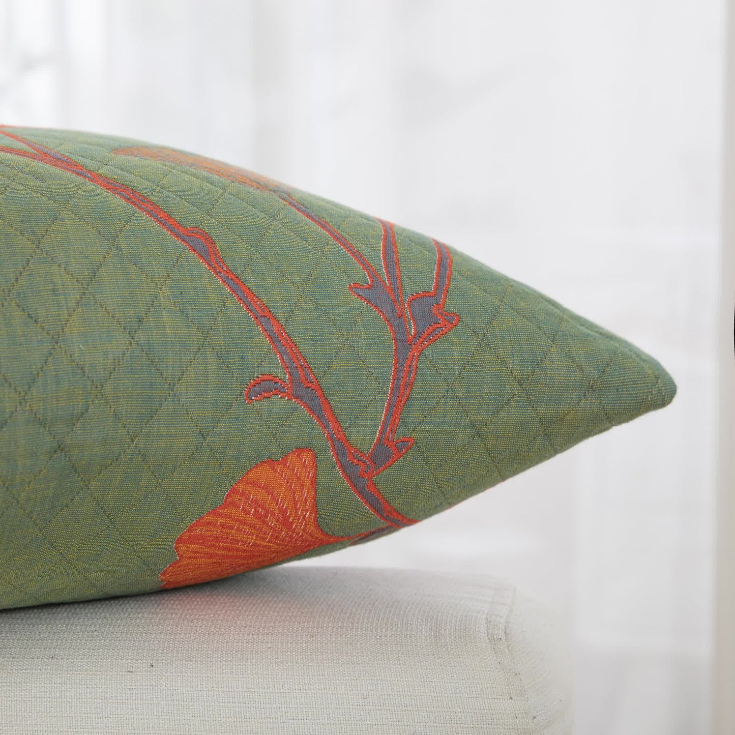 Kissenbezüge aus Baumwollgaze-Jacquard mit Ginkgoblättern (2 Stück)