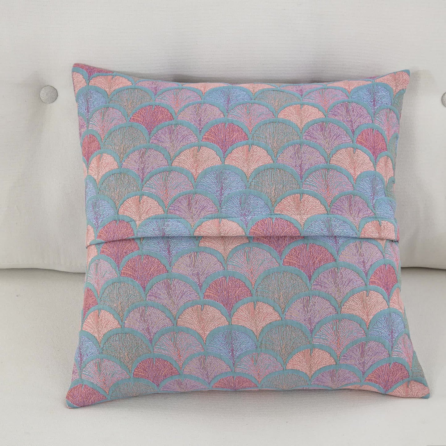 Jacquard-Kissenbezüge aus Baumwollgaze mit Fischschuppenmotiv (2 Stück)