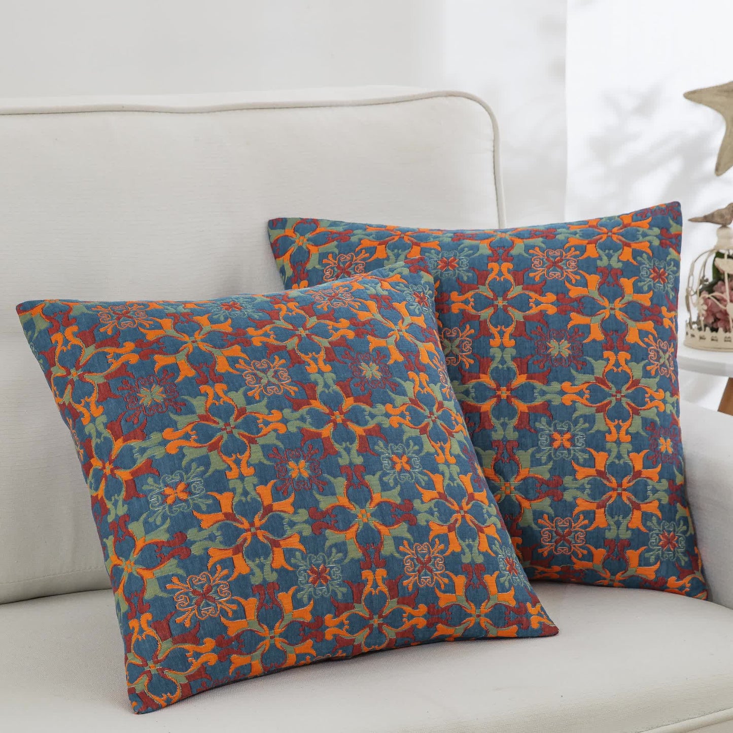 Kissenbezüge aus Baumwollgaze im Bohemian-Mandala-Stil (2 Stück)