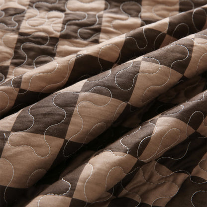 Gesteppte Bettwäsche aus reiner Baumwolle mit Schachbrettmuster