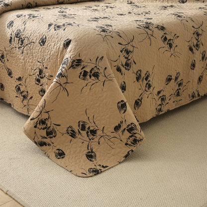 Gesteppte Bettwäsche aus Baumwolle im Vintage-Stil mit Blumenmuster