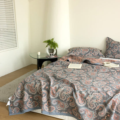 Baumwollgaze Retro Paisley Sommersteppdecke