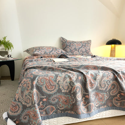 Baumwollgaze Retro Paisley Sommersteppdecke