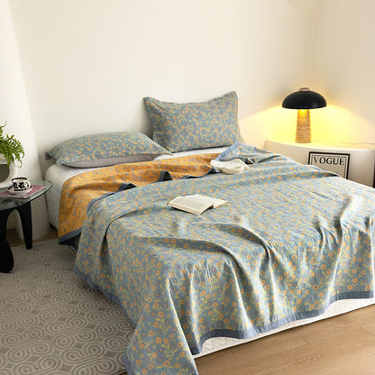 Elegante, weiche Gazedecke aus Baumwolle mit Blumenmuster