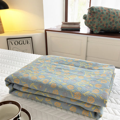 Elegante, weiche Gazedecke aus Baumwolle mit Blumenmuster