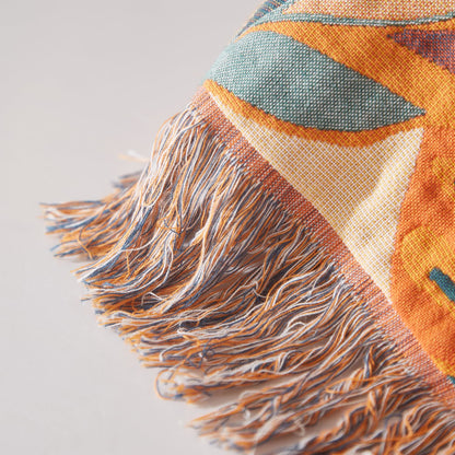 Steppdecke aus reiner Baumwolle mit Blumenmuster und Quasten