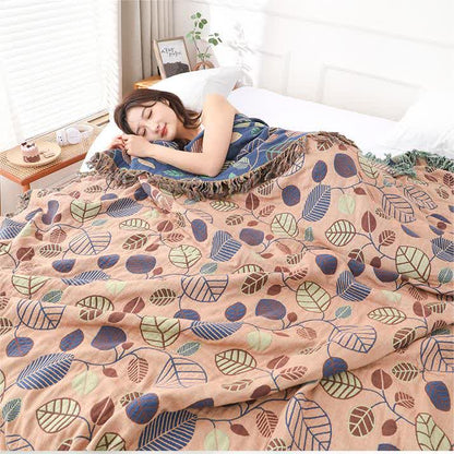 Wendesteppdecke mit Blattquasten aus Cotton Refresh