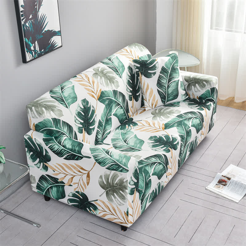 Elastischer, dehnbarer Sofabezug mit Bananenblatt-Motiv