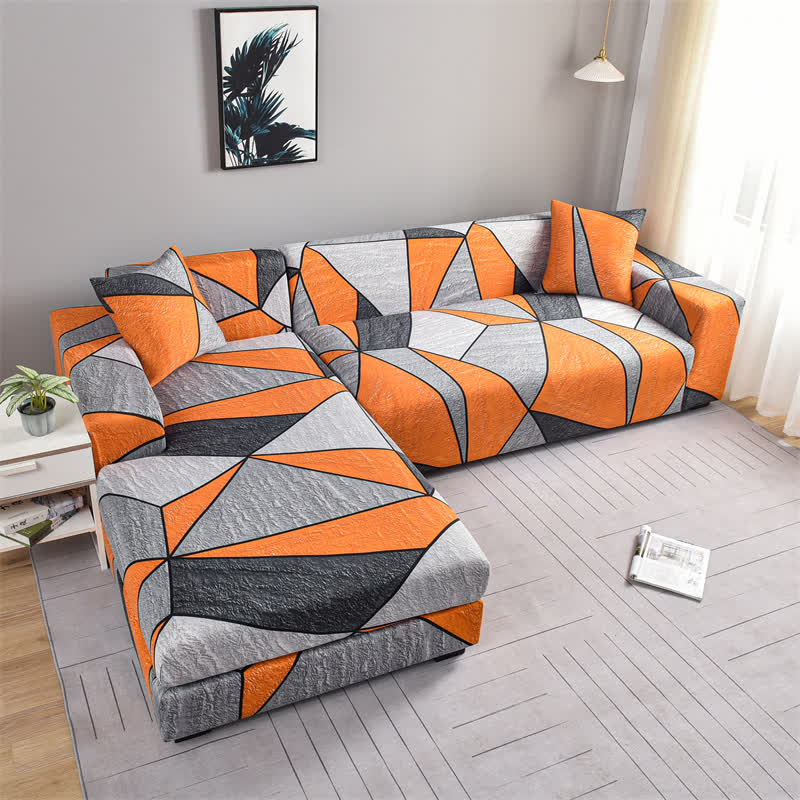 Elastischer, moderner, geometrischer, weicher Sofabezug