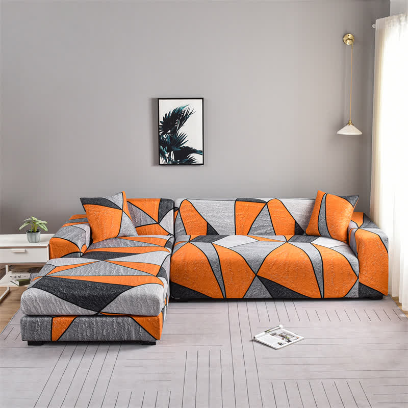 Elastischer, moderner, geometrischer, weicher Sofabezug