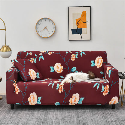 Eleganter, elastischer, dehnbarer Sofabezug mit Blumenmuster