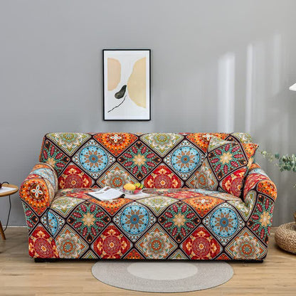 Elastischer Sofabezug mit Retro-Mandala-Blumen
