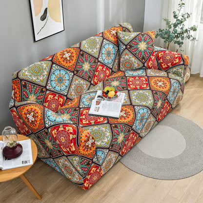 Elastischer Sofabezug mit Retro-Mandala-Blumen