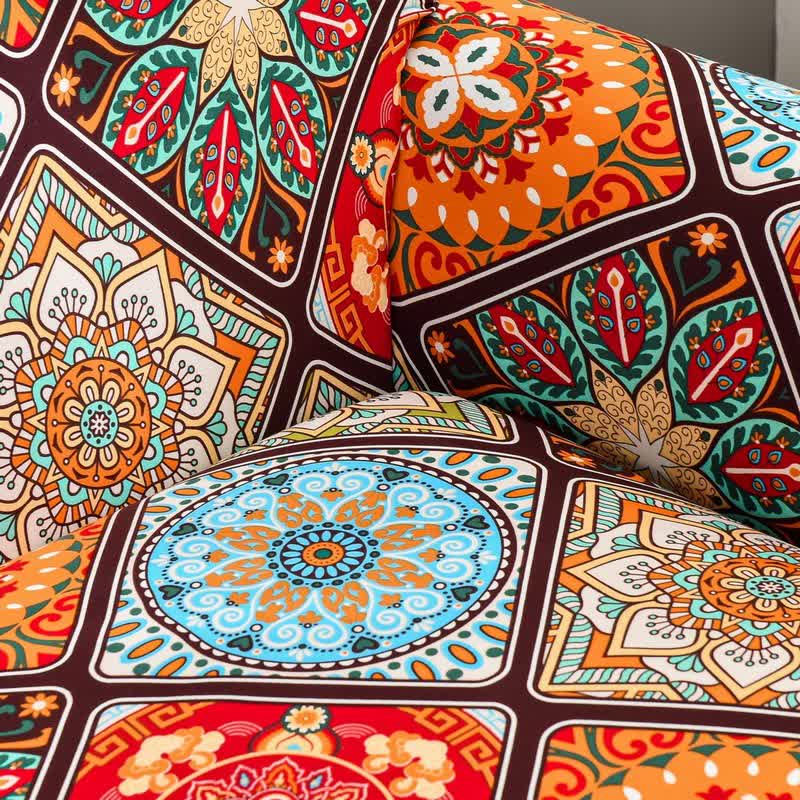 Elastischer Sofabezug mit Retro-Mandala-Blumen