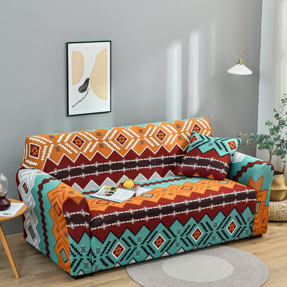 Elastischer, dehnbarer Sofabezug im Navajo-Stil