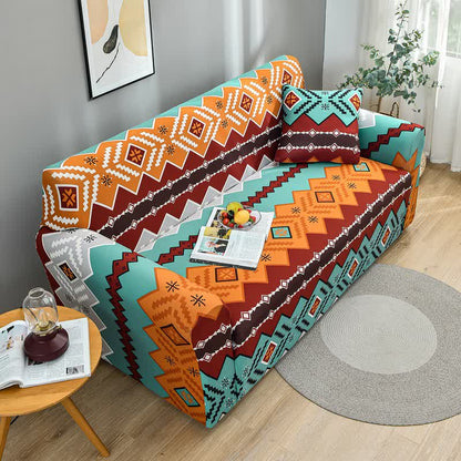 Elastischer, dehnbarer Sofabezug im Navajo-Stil