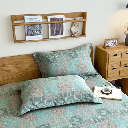 Spannbettlaken aus Baumwollgaze im Vintage-Paisley-Stil