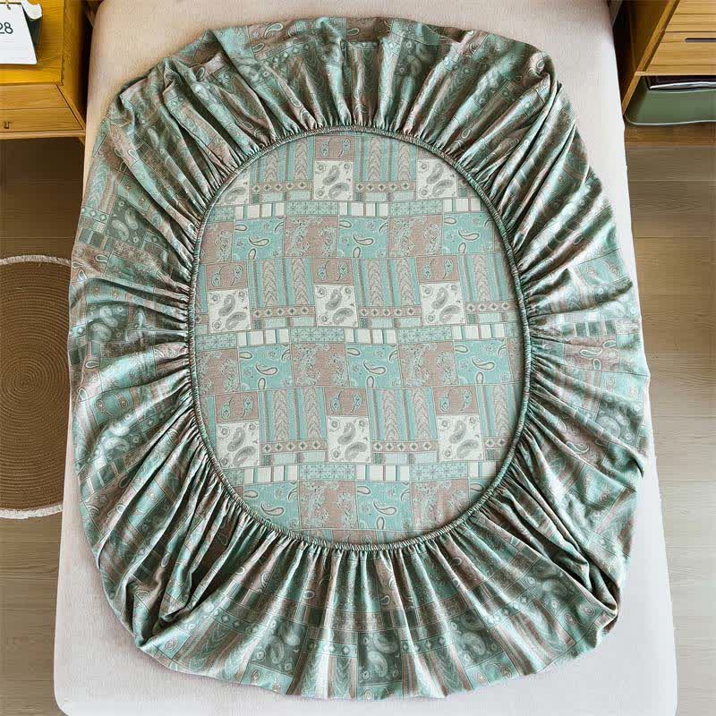 Spannbettlaken aus Baumwollgaze im Vintage-Paisley-Stil