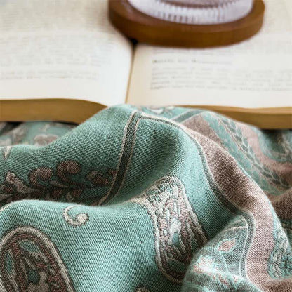 Spannbettlaken aus Baumwollgaze im Vintage-Paisley-Stil
