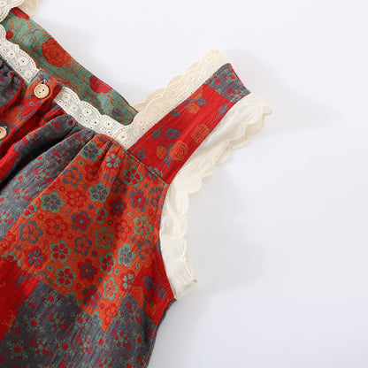 Gepolstertes Camisole-Nachthemd aus reiner Baumwolle