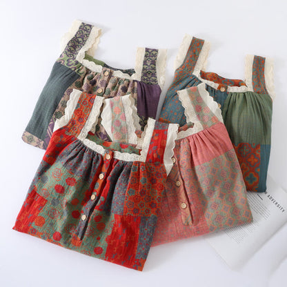 Gepolstertes Camisole-Nachthemd aus reiner Baumwolle