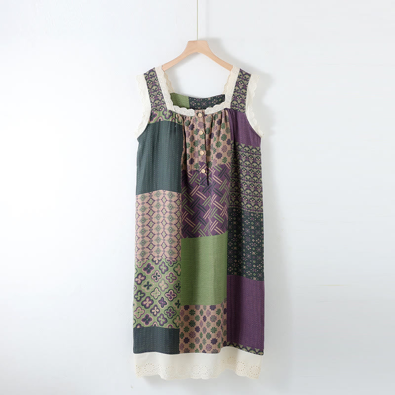 Gepolstertes Camisole-Nachthemd aus reiner Baumwolle