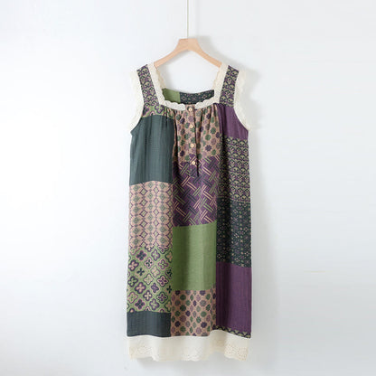 Gepolstertes Camisole-Nachthemd aus reiner Baumwolle