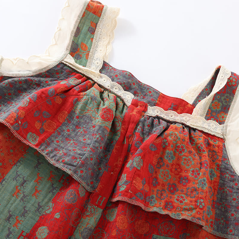 Gepolstertes Camisole-Nachthemd aus reiner Baumwolle