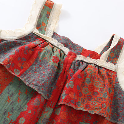 Gepolstertes Camisole-Nachthemd aus reiner Baumwolle
