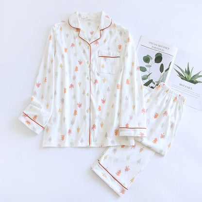 Loungewear-Set aus reiner Baumwolle mit Weihnachtsbaummotiv
