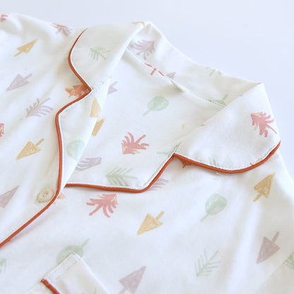 Loungewear-Set aus reiner Baumwolle mit Weihnachtsbaummotiv