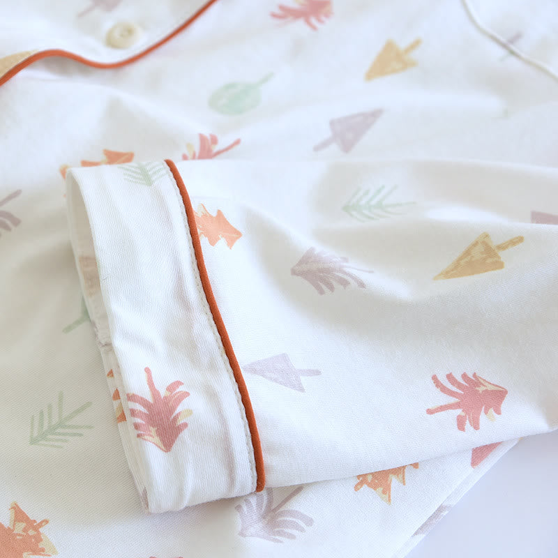 Loungewear-Set aus reiner Baumwolle mit Weihnachtsbaummotiv
