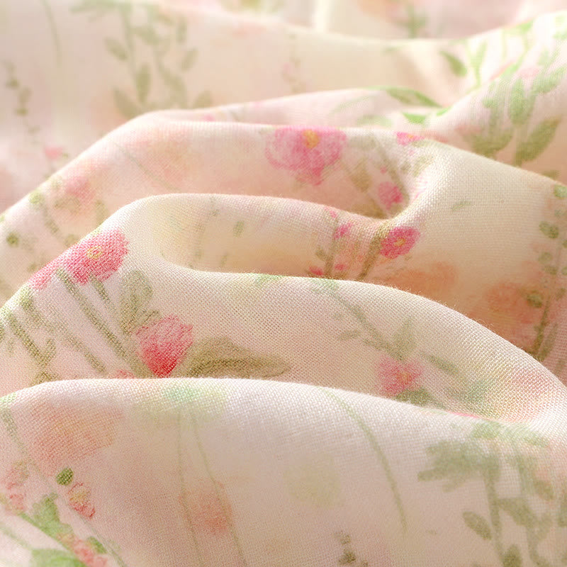 Gepolstertes Nachtwäscheset aus Bambusfaser mit Blumenmuster