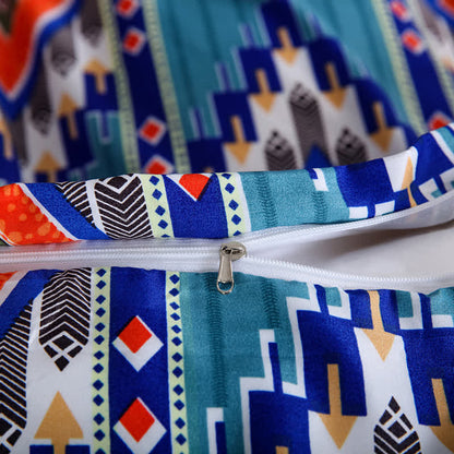 Geometrisches Bohemian-Bettwäscheset mit gebürstetem Muster (3-teilig)