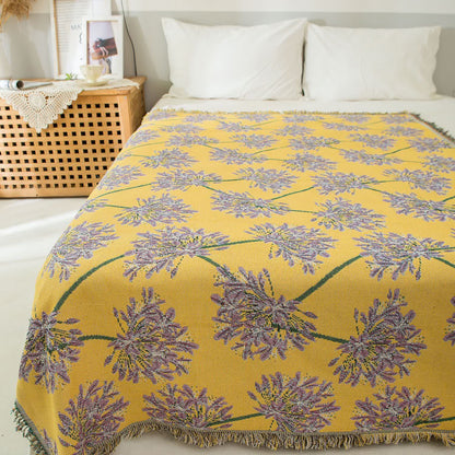 Rustikaler Wandteppich mit Agapanthus-Quaste
