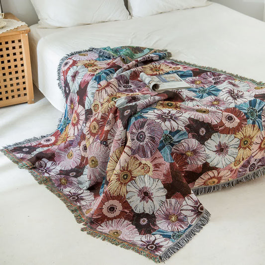 Retro Morning Glory Quaste Decke Wandteppich