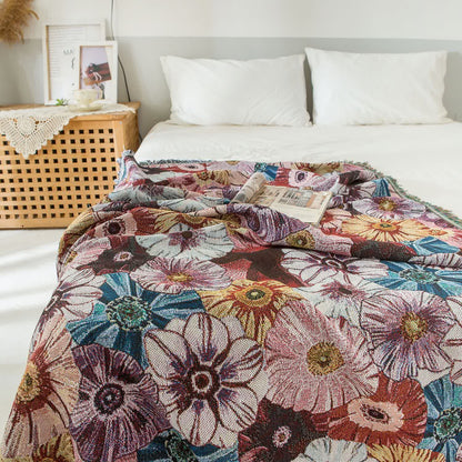 Retro Morning Glory Quaste Decke Wandteppich