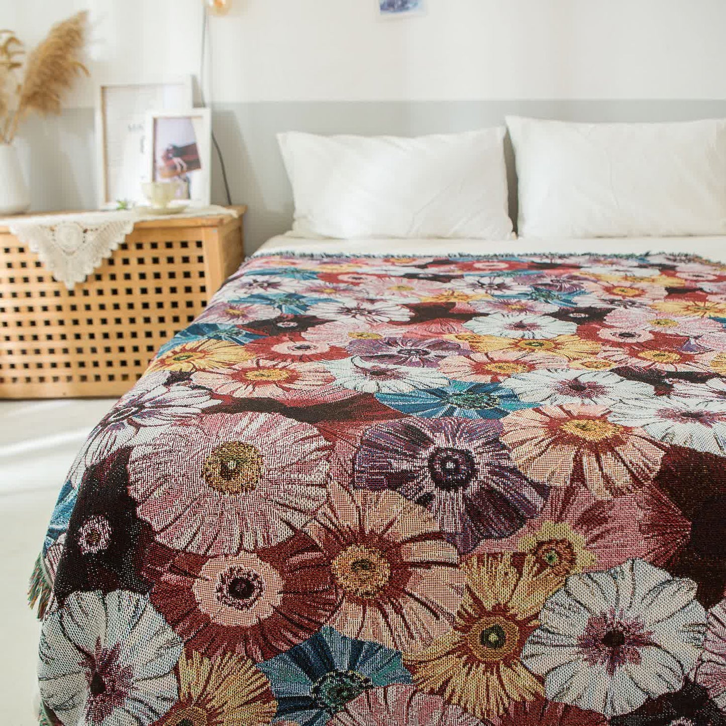 Retro Morning Glory Quaste Decke Wandteppich