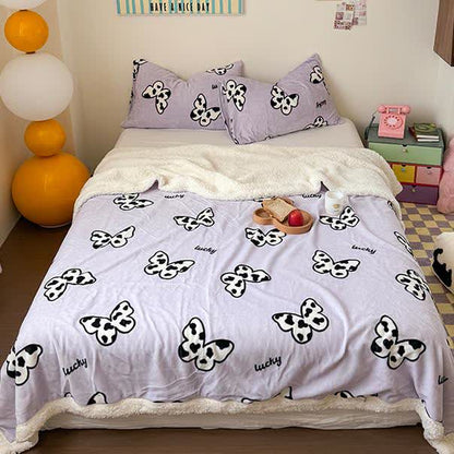 Süße Schmetterling Sherpa Bettbezug Decke