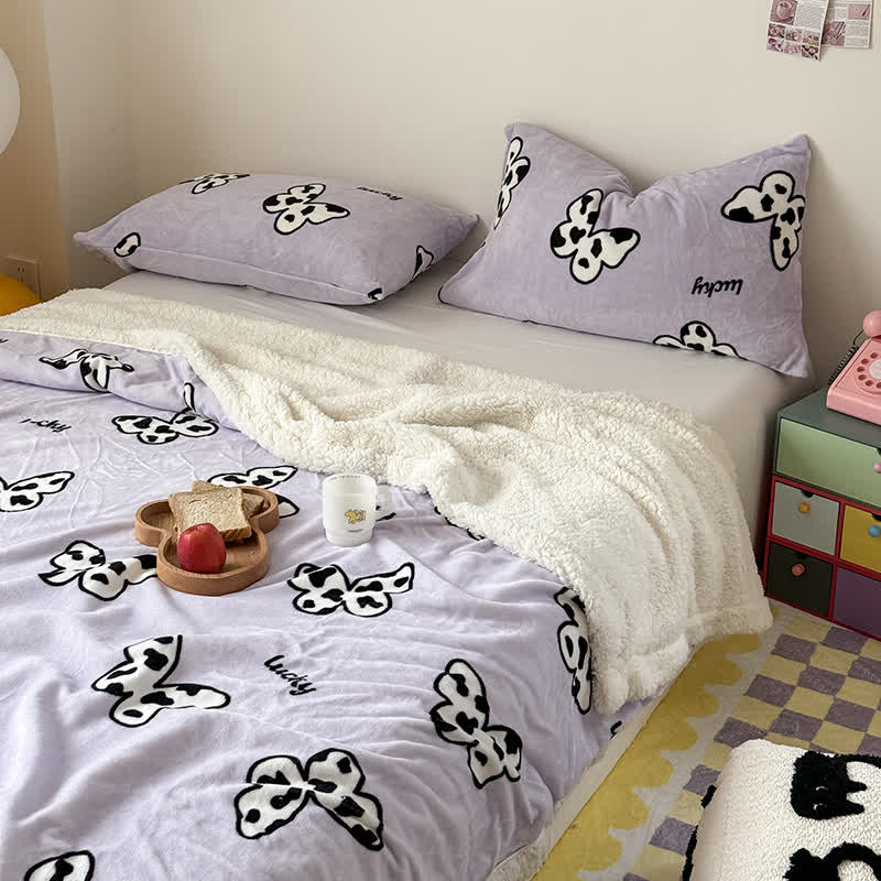 Süße Schmetterling Sherpa Bettbezug Decke