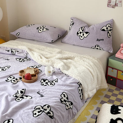 Süße Schmetterling Sherpa Bettbezug Decke