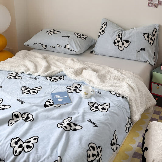 Süße Schmetterling Sherpa Bettbezug Decke